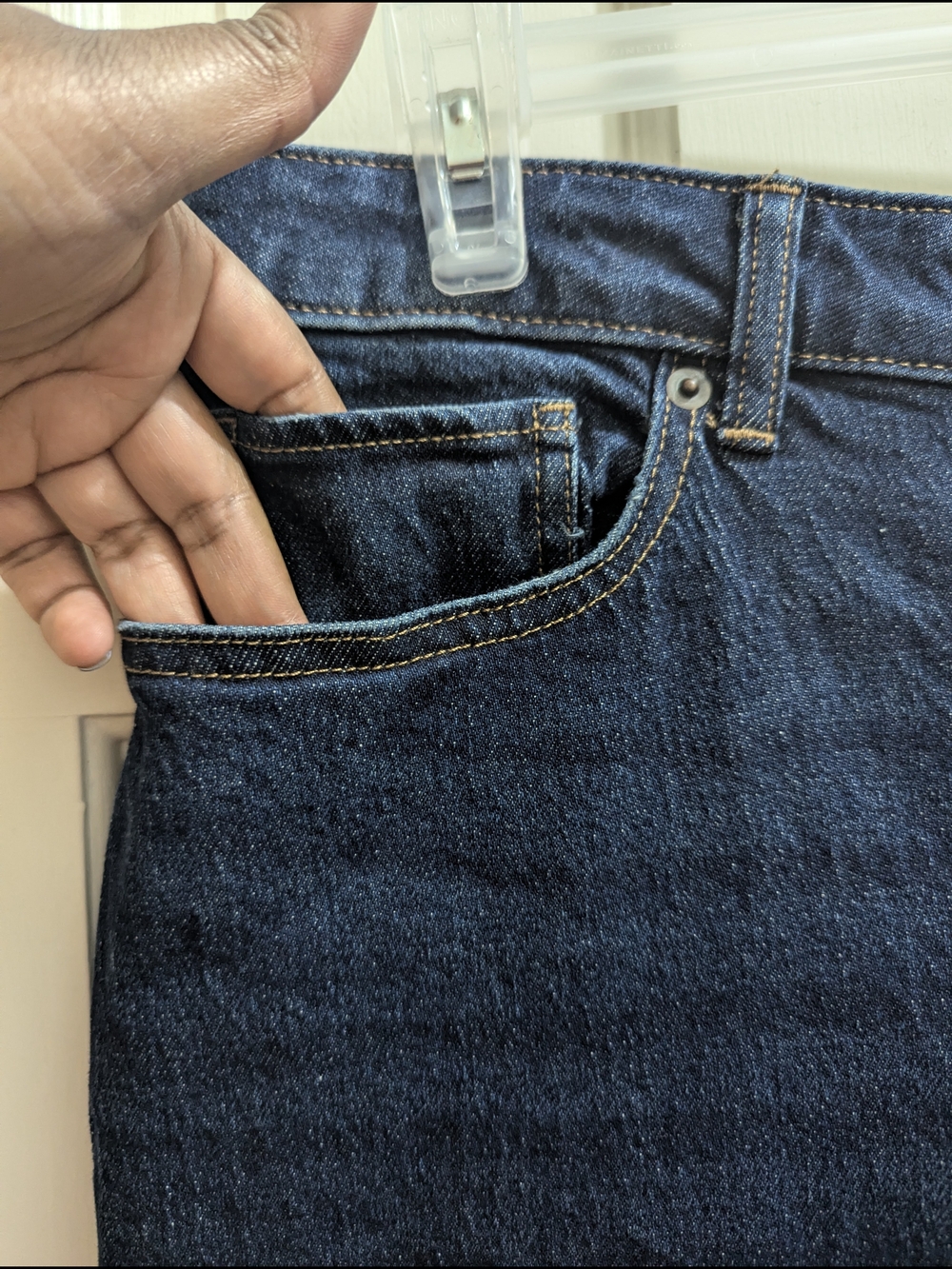 Time and Tru Dark Blue High-Rise Wide Leg Jeans - Picture 3 of 7